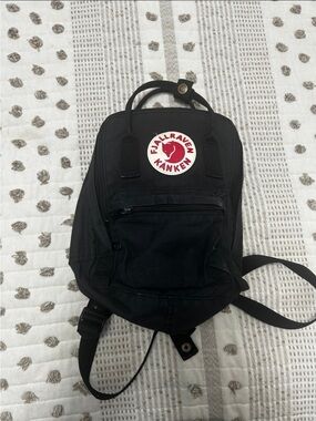 Fjallraven Kanken Mini Backpack - Black with Red Logo